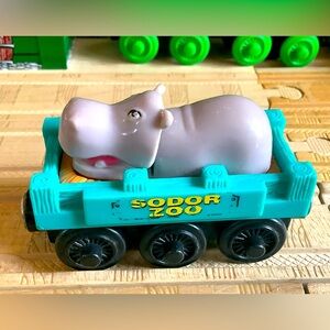 Thomas & Friends Wooden Railway Hippo Car Sodor Zoo Learning Curve 2003 Teal